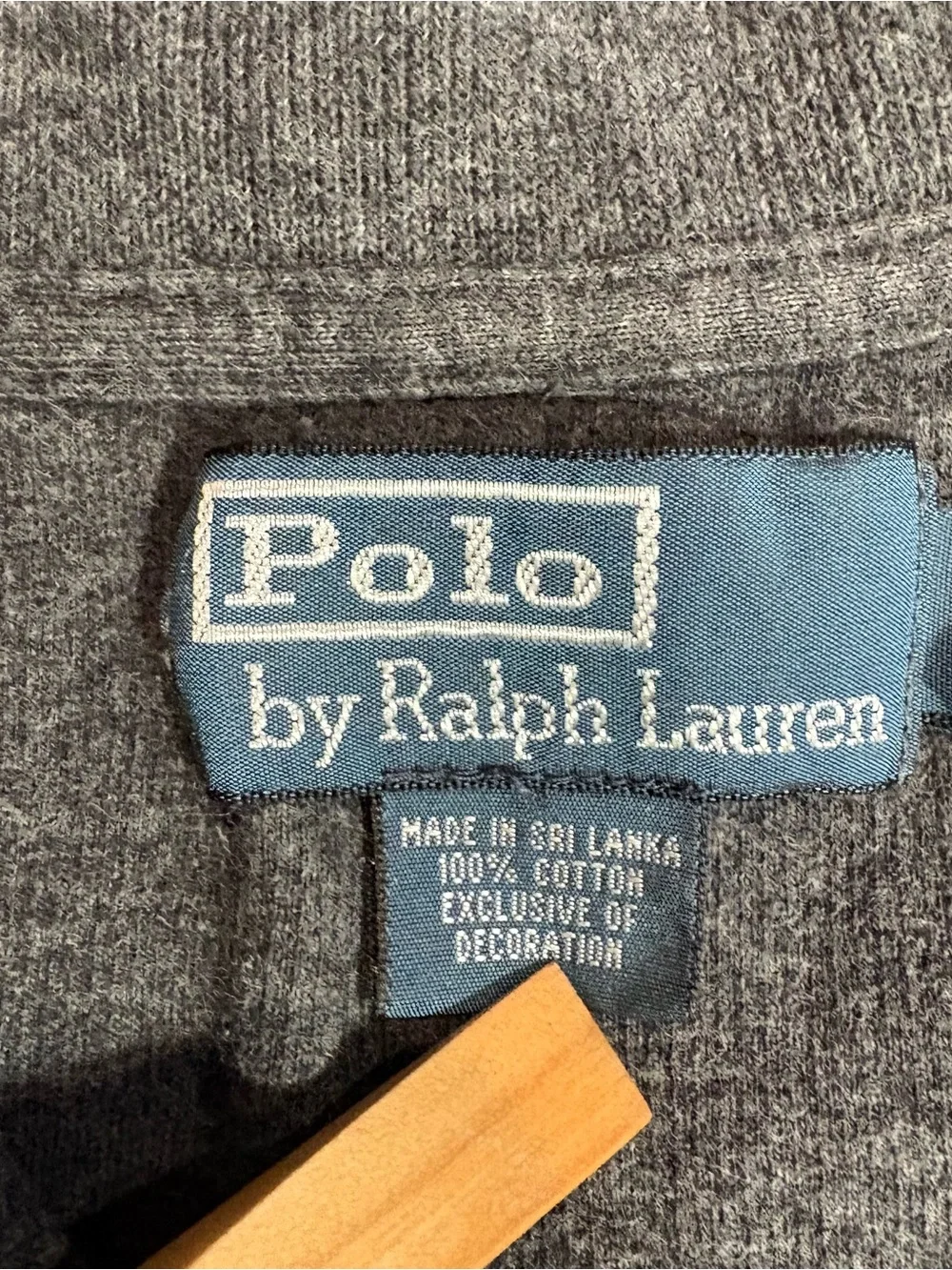 Polo Ralph Lauren quarter-zip cotton pullover charcoal gray SZ M